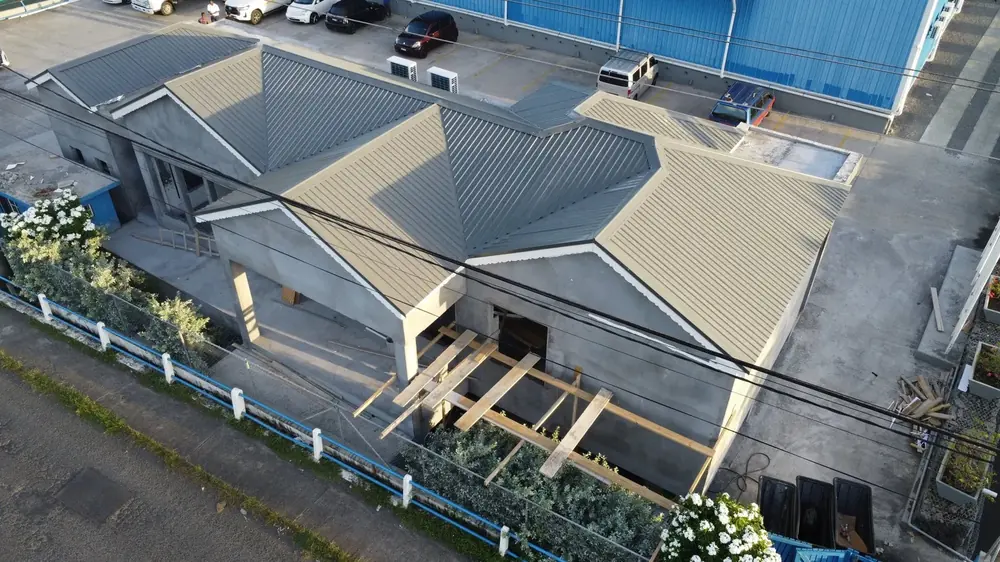 Drone view of a development site