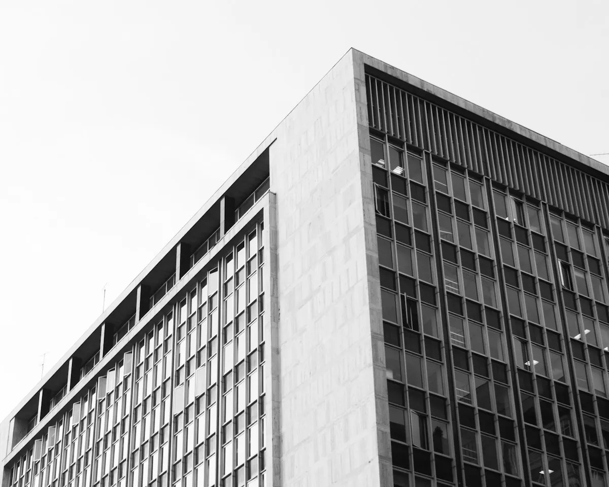 Photo of a modern commercial building in a business district of St. Vincent.